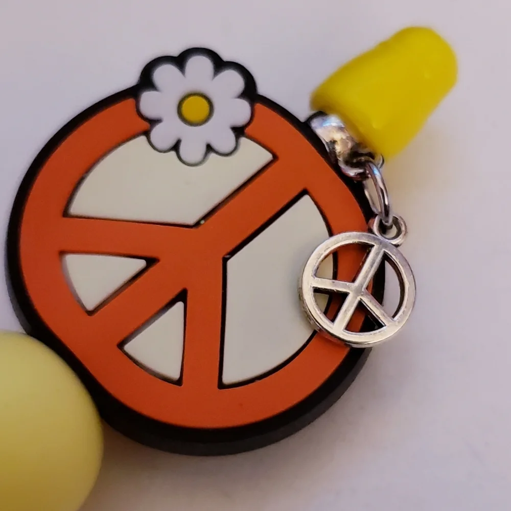 Handmade Peace Beaded Silicone Focal Bead Pen